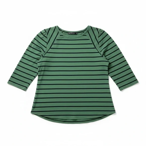 White House Black Market Green and Black Top - Picture 2 of 5